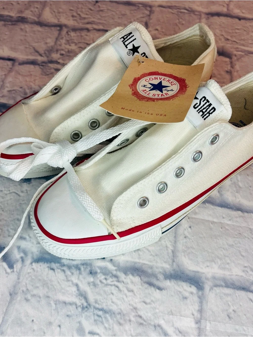 Vintage White Low Rise Converse Youth 1 1/2 NWT